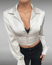 Load image into Gallery viewer, Dove Satin Crop Top
